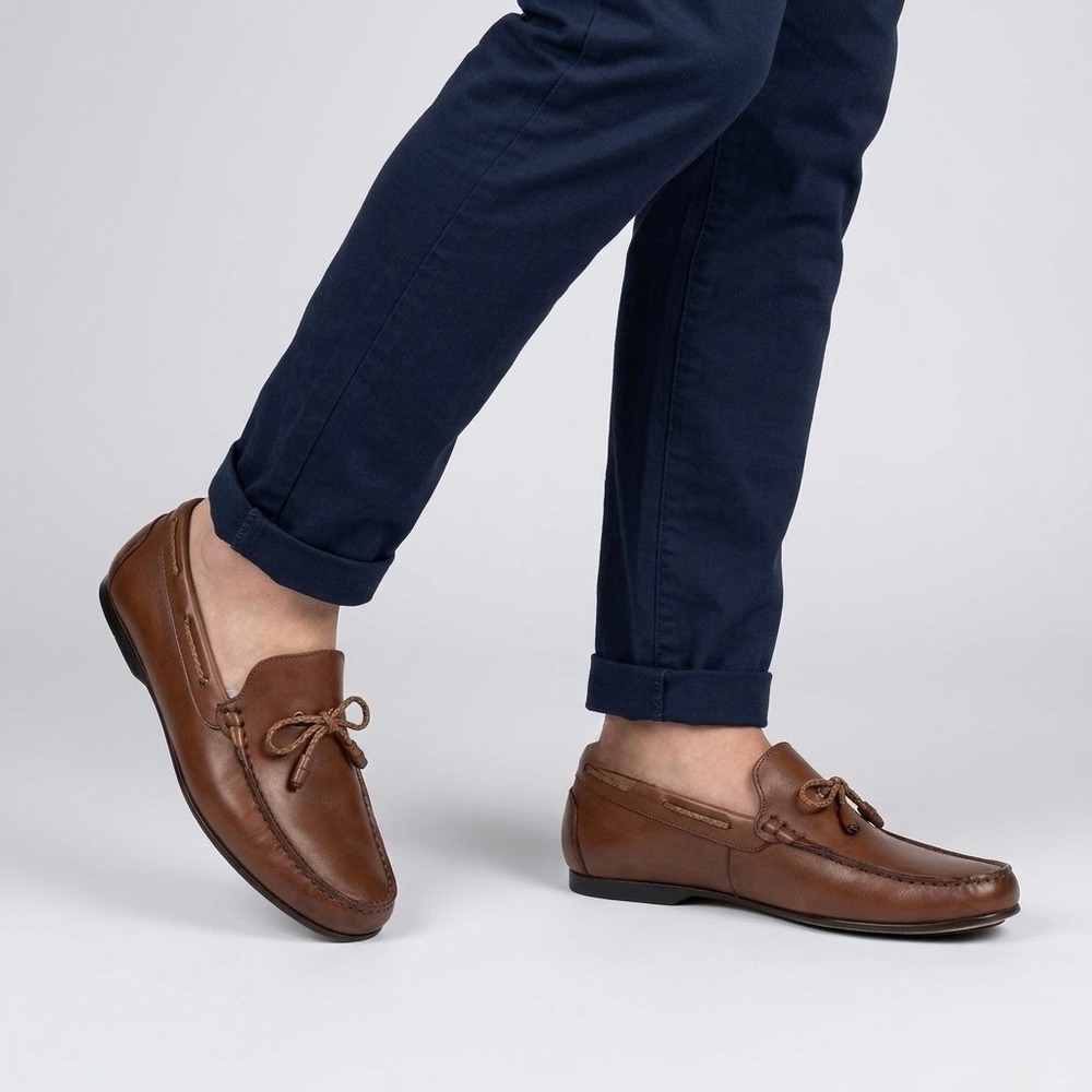 Anthony Veer Mens Frankline Loafer Mens Size 11 M Slip-On Leather Shoes Brown